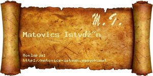Matovics István névjegykártya