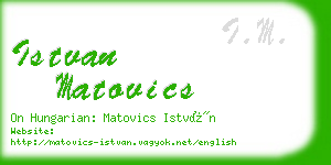 istvan matovics business card